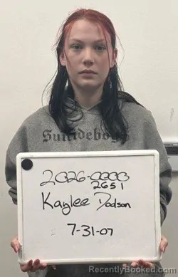 Mugshot of KAYLEE DODSON booked in Sebastian County, Arkansas on April 21, 2026