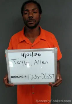 Mugshot of Allen Ernest Junior Taylor booked in Sebastian County, Arkansas on April 21, 2026
