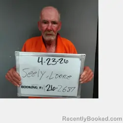 Mugshot of Lonnie Gene Seely booked in Sebastian County, Arkansas on April 22, 2026