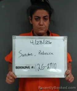 Mugshot of REBECCA NICOLE SANCHEZ booked in Sebastian County, Arkansas on April 23, 2026