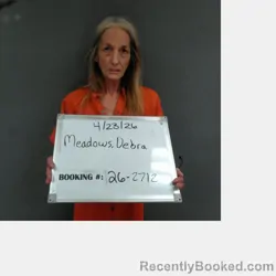 Mugshot of Debra Lynn Meadows booked in Sebastian County, Arkansas on April 23, 2026