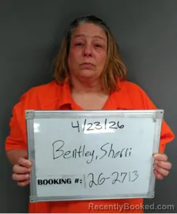 Mugshot of Sherri Bentley booked in Sebastian County, Arkansas on April 23, 2026
