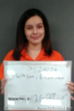 Mugshot of Destinee Dawn Swinson booked in Sebastian County, Arkansas on April 23, 2026