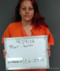 Mugshot of SARAH LOUISE MIEIR booked in Sebastian County, Arkansas on April 24, 2026