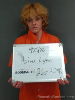 Mugshot of Krystina Eve Hefner booked in Sebastian County, Arkansas on April 24, 2026