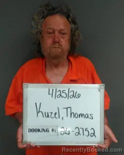 Mugshot of THOMAS ARTHUR KUZEL booked in Sebastian County, Arkansas on April 25, 2026