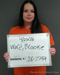Mugshot of Brooke Marie Ward booked in Sebastian County, Arkansas on April 25, 2026