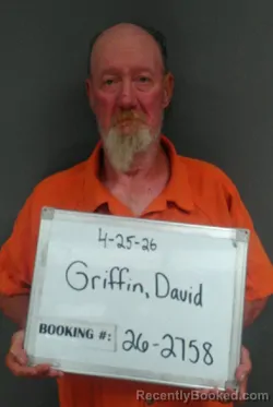 Mugshot of DAVID RANDALL Senior GRIFFIN booked in Sebastian County, Arkansas on April 25, 2026
