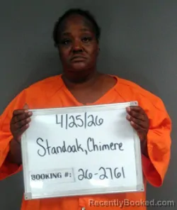 Mugshot of Chimere Michelle Standoak booked in Sebastian County, Arkansas on April 25, 2026