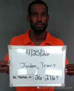 Mugshot of Travis D Jordan booked in Sebastian County, Arkansas on April 25, 2026