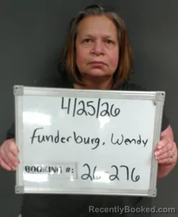 Mugshot of Wendy Lee Funderburg booked in Sebastian County, Arkansas on April 25, 2026