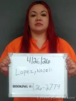 Mugshot of Nayeli Castillo Lopez booked in Sebastian County, Arkansas on April 26, 2026