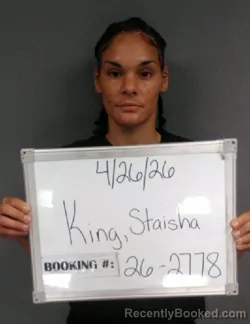 Mugshot of Staisha Ann Nicole King booked in Sebastian County, Arkansas on April 26, 2026