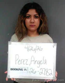 Mugshot of Angela Julia Perez booked in Sebastian County, Arkansas on April 26, 2026