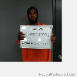 Mugshot of JARVIS ORLANDO CLARDY booked in Sebastian County, Arkansas on April 27, 2026