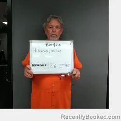 Mugshot of Willliam Birton Hitchcock booked in Sebastian County, Arkansas on April 27, 2026