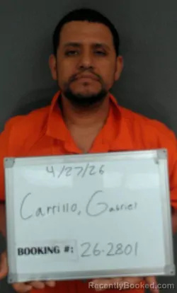 Mugshot of Gabriel Carrillo-Saucedo booked in Sebastian County, Arkansas on April 27, 2026
