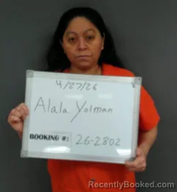 Mugshot of Yulman Jisela Ayala booked in Sebastian County, Arkansas on April 27, 2026