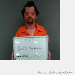 Mugshot of Johnathon Lewis Ross booked in Sebastian County, Arkansas on April 28, 2026