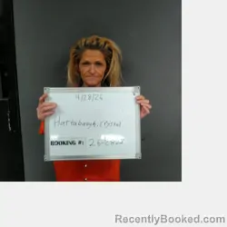 Mugshot of Crystal Dawne Hattabaugh booked in Sebastian County, Arkansas on April 28, 2026