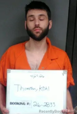 Mugshot of KOHL ELTON THOMPSON booked in Sebastian County, Arkansas on April 29, 2026