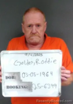 Mugshot of Roddie Lynn Golden booked in Sebastian County, Arkansas on April 29, 2026