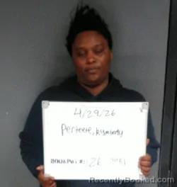 Mugshot of Kymberly Alicia Ayana Perteete booked in Sebastian County, Arkansas on April 29, 2026