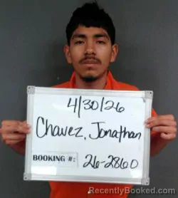 Mugshot of Jonathan David Chavez booked in Sebastian County, Arkansas on April 29, 2026