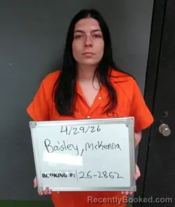 Mugshot of McKenna Ann Baisley booked in Sebastian County, Arkansas on April 29, 2026