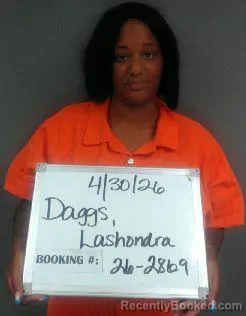 Mugshot of Lashondra Trenice Daggs booked in Sebastian County, Arkansas on April 30, 2026