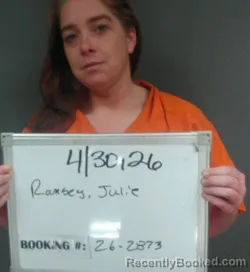 Mugshot of Julie Ann Ramsey booked in Sebastian County, Arkansas on April 30, 2026