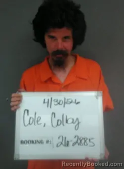 Mugshot of Colby Joe Cole booked in Sebastian County, Arkansas on April 30, 2026