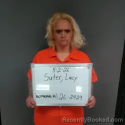 Mugshot of Lacy Dawn Suter booked in Sebastian County, Arkansas on May 2, 2026