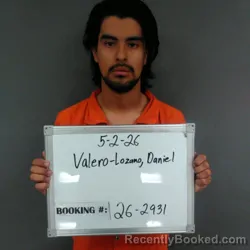 Mugshot of Daniel Felipe Valero-Lozano booked in Sebastian County, Arkansas on May 2, 2026
