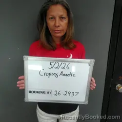 Mugshot of Annette Billie Jo Cropsey booked in Sebastian County, Arkansas on May 2, 2026