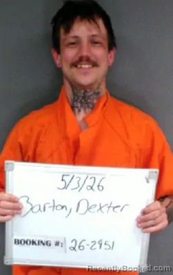 Mugshot of DEXTER RAY BARTON booked in Sebastian County, Arkansas on May 3, 2026