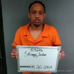 Mugshot of Jordan Michael Skruggs booked in Sebastian County, Arkansas on May 3, 2026
