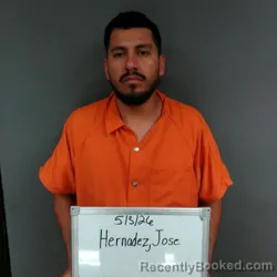 Mugshot of Jose Hernadez booked in Sebastian County, Arkansas on May 3, 2026