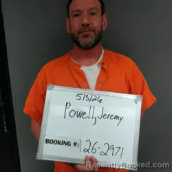 Mugshot of Jeremy Keith Powell booked in Sebastian County, Arkansas on May 3, 2026