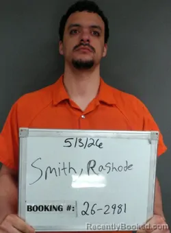 Mugshot of RASHODE DEMONT SMITH booked in Sebastian County, Arkansas on May 3, 2026