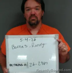 Mugshot of Randy Sean Barnes booked in Sebastian County, Arkansas on May 4, 2026