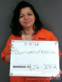 Mugshot of Jessica Delaine Barringer booked in Sebastian County, Arkansas on May 4, 2026