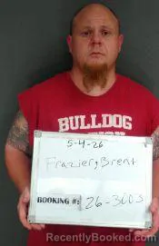 Mugshot of Brent Eric Frazier booked in Sebastian County, Arkansas on May 4, 2026