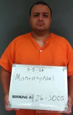 Mugshot of Abel Jesus Montoya booked in Sebastian County, Arkansas on May 4, 2026