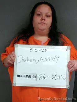 Mugshot of ASHLEY NICOLE DUBON booked in Sebastian County, Arkansas on May 5, 2026