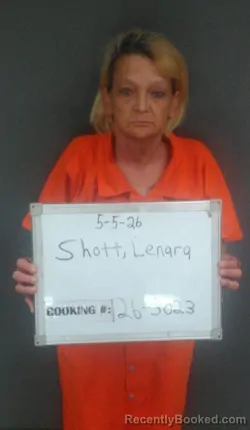Mugshot of Lenara Paulette Shott booked in Sebastian County, Arkansas on May 5, 2026
