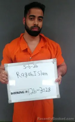 Mugshot of Islam Ali Ragab booked in Sebastian County, Arkansas on May 5, 2026