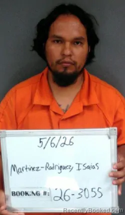 Mugshot of Isaias Martinez-Rodriguez booked in Sebastian County, Arkansas on May 6, 2026