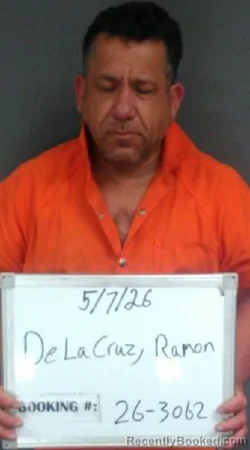 Mugshot of Ramon Alfredo De La Cruz booked in Sebastian County, Arkansas on May 6, 2026