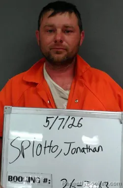 Mugshot of Jonathan Mark Spiotto booked in Sebastian County, Arkansas on May 6, 2026